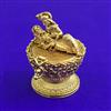 Antique Temple Sindoor Box with Matte Gold Plating