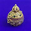 Antique Classic Sindoor Box with Matte Gold Plating