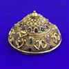 Antique Classic Sindoor Box with Matte Gold Plating