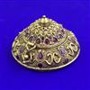 Antique Classic Sindoor Box with Matte Gold Plating
