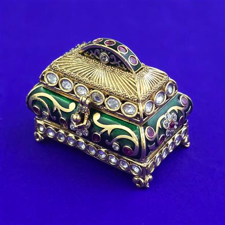 Antique Classic Sindoor Box with Gold Plating