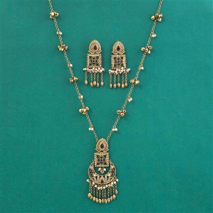 Antique Classic Pendant Set with Mehndi Plating