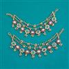 Antique Moti Ear Chain with Matte Gold Plating