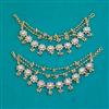 Antique Moti Ear Chain with Matte Gold Plating