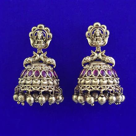 Antique Jhumki with Matte Gold Plating