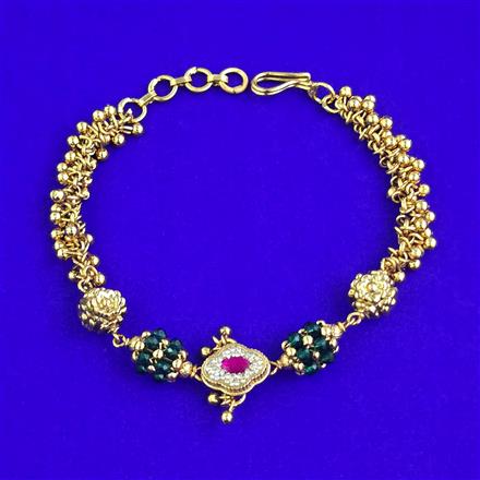 Antique Adjustable Bracelet With Matte Gold Plating