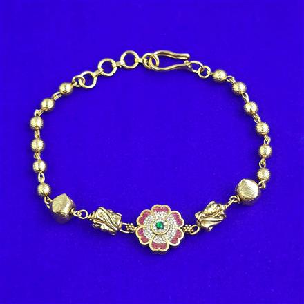 Antique Adjustable Bracelet With Matte Gold Plating