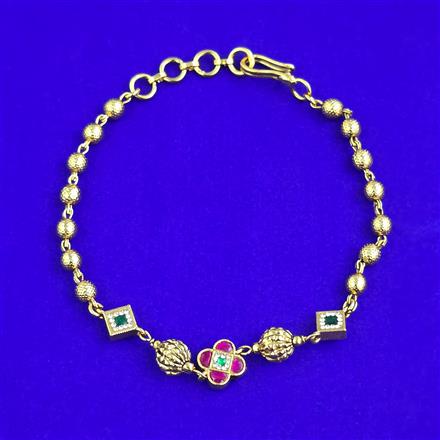 Antique Adjustable Bracelet With Matte Gold Plating