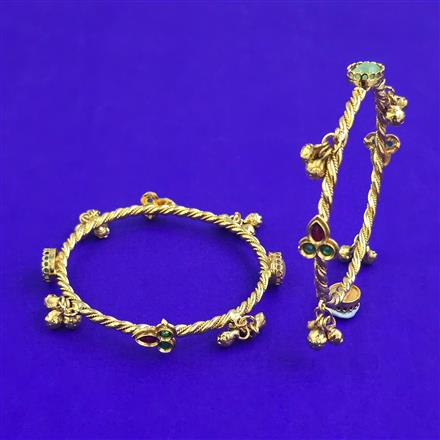Antique 2 Pc Classic Bangles with Gold Plating