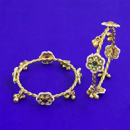 Antique 2 Pc Classic Bangles with Gold Plating
