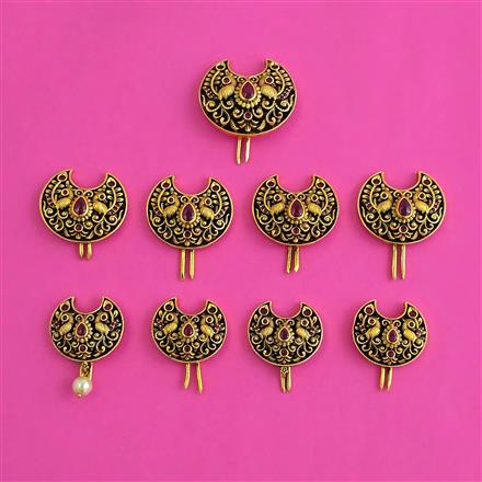 Antique Classic Hair Brooch with Matte Gold Plating