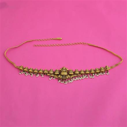Antique Moti Belt with Matte Gold Plating