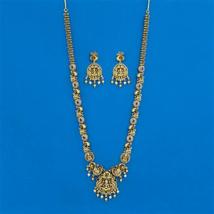Antique Temple Necklace with Matte Gold Plating