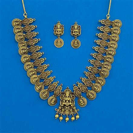 Antique Temple Necklace with Matte Gold Plating