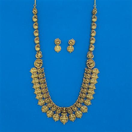 Antique Temple Necklace with Matte Gold Plating