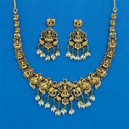 Antique Temple Necklace with Matte Gold Plating