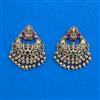 Antique Temple Earring with Matte Gold Plating