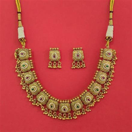 Antique Classic Necklace with Matte Gold Plating