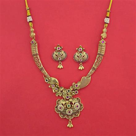 Antique Classic Necklace with Matte Gold Plating