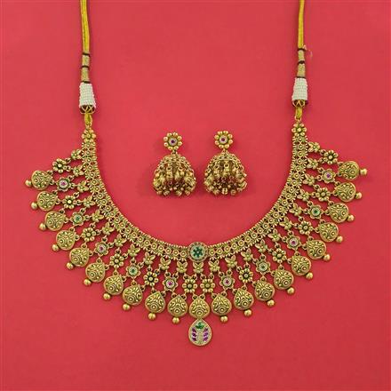 Antique Classic Necklace with Matte Gold Plating