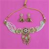 Antique Choker Necklace with Matte Gold Plating