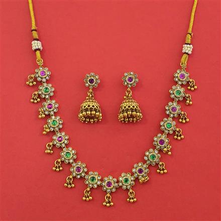Antique Classic Necklace with Matte Gold Plating