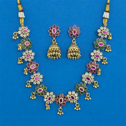 Antique Classic Necklace with Matte Gold Plating