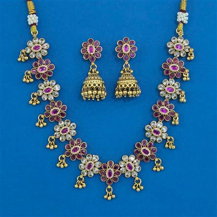 Antique Classic Necklace with Matte Gold Plating