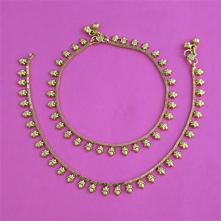 Antique Plain Gold Payal with Gold Plating