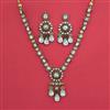 Antique Moti Necklace with Mehndi Plating