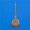 Antique Temple Tikka with Matte Gold Plating
