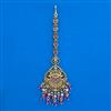 Antique Temple Tikka with Matte Gold Plating