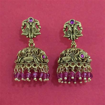 Antique Jhumki with Matte Gold Plating