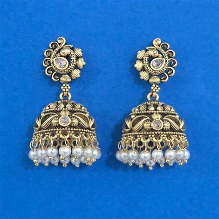 Antique Jhumki with Matte Gold Plating