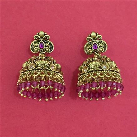 Antique Jhumki with Matte Gold Plating