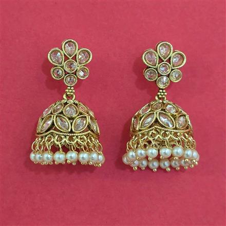 Antique Jhumki with Matte Gold Plating