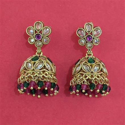 Antique Jhumki with Matte Gold Plating
