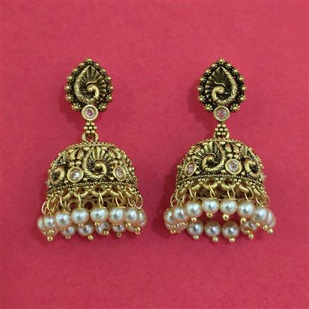 Antique Jhumki with Matte Gold Plating