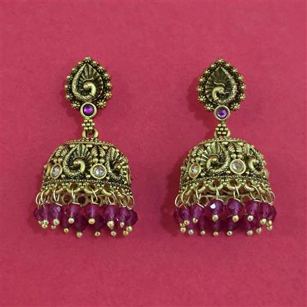 Antique Jhumki with Matte Gold Plating