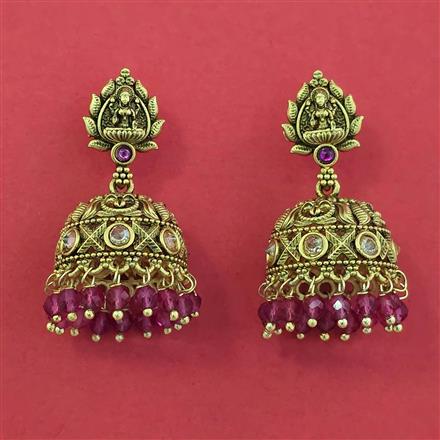 Antique Jhumki with Matte Gold Plating