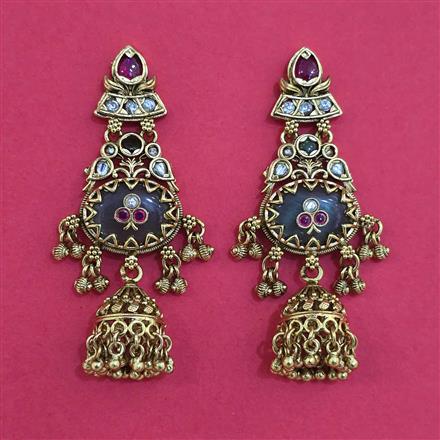 Antique Heritage Earring with Matte Gold Plating