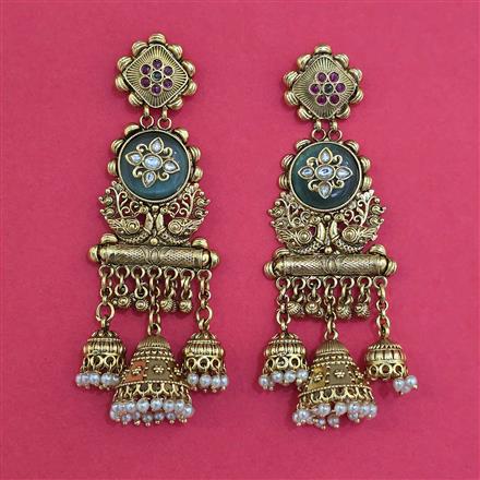 Antique Heritage Earring with Matte Gold Plating