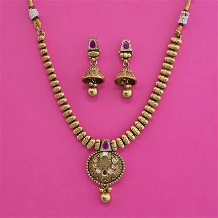 Antique Classic Necklace with Matte Gold Plating