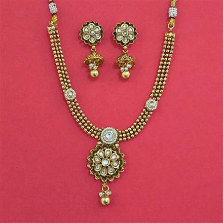 Antique Classic Necklace with Matte Gold Plating