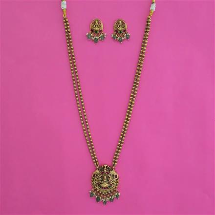 Antique South Indian Necklace with Matte Gold Plating