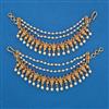 Antique Temple Ear Chain with Matte Gold Plating