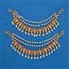 Antique Temple Ear Chain with Matte Gold Plating