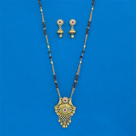 Antique Classic Mangalsutra with Matte Gold Plating