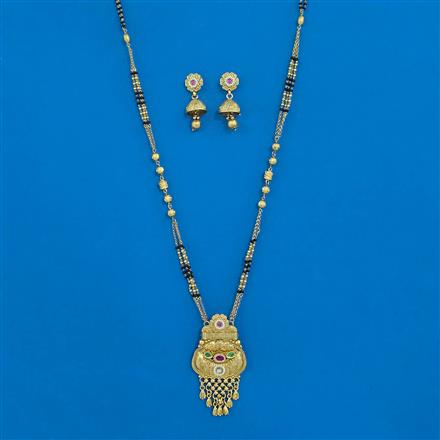 Antique Classic Mangalsutra with Matte Gold Plating
