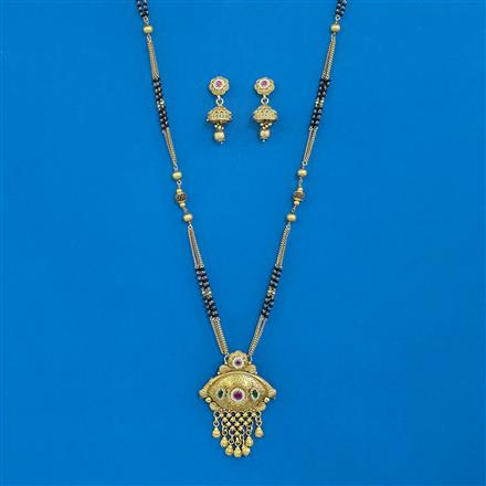 Antique Classic Mangalsutra with Matte Gold Plating